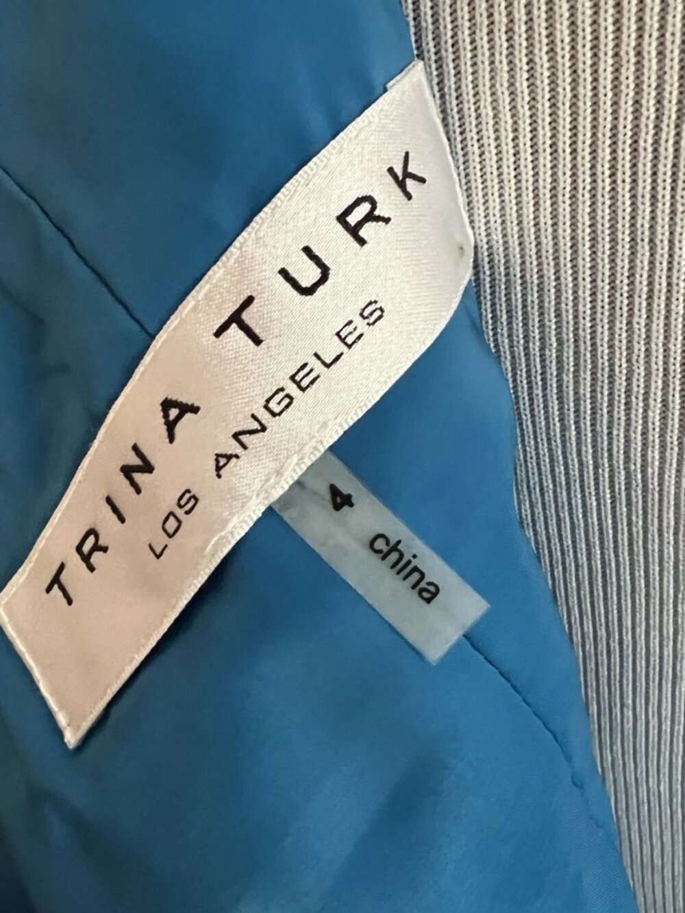 Trina Turk Cocktail Party One Shoulder Dress w/ pockets Blue - US 4 - Picture 6 of 6